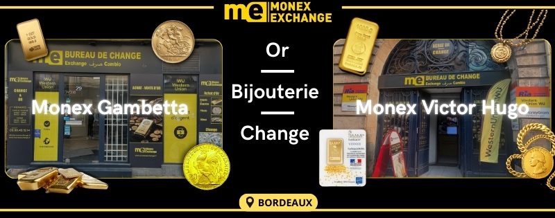 “rachat or Bordeaux” “bijoux d’occasion Bordeaux” “achat or Bordeaux” “change devises Bordeaux”