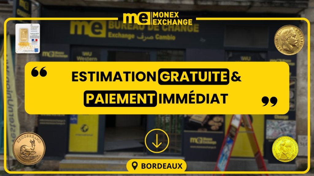 Estimation gratuite de vos bijoux anciens à Bordeaux. Experts Monex Exchange : transparence, sécurité et paiement immédiat au meilleur prix.