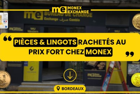 Vendez vos pièces et lingots d’or au prix fort à Bordeaux avec Monex Exchange. Estimation gratuite, paiement immédiat et expertise locale reconnue.