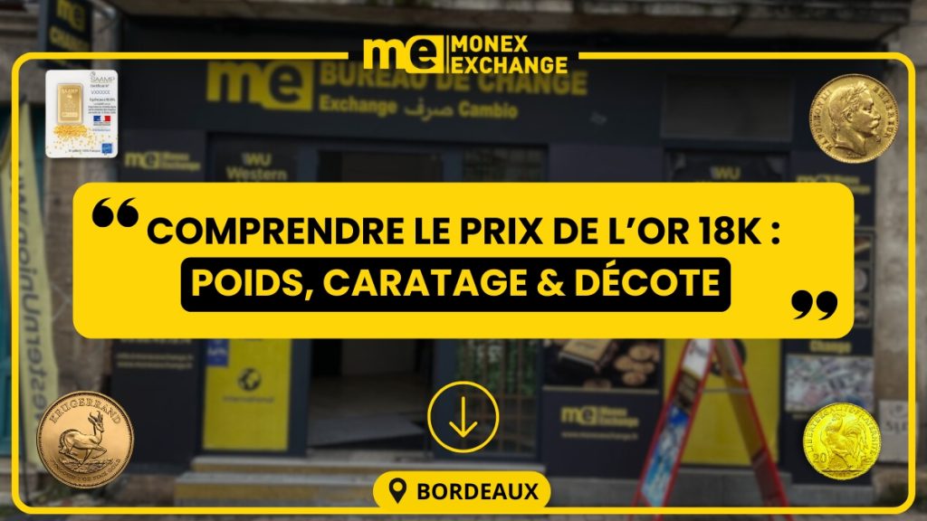 Prix or 18 carats Bordeaux : poids, caratage & décote
