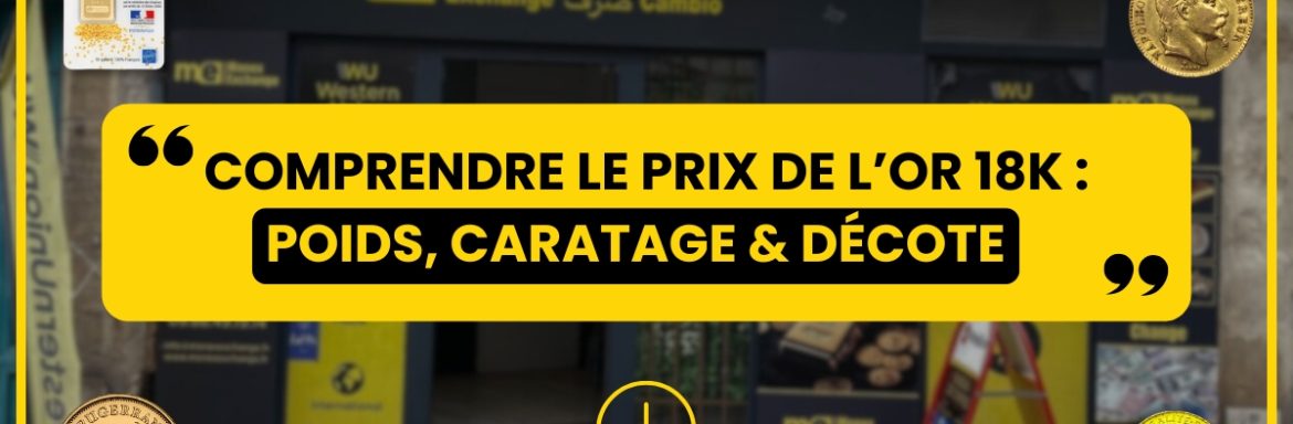Prix or 18 carats Bordeaux : poids, caratage & décote