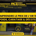 Prix or 18 carats Bordeaux : poids, caratage & décote
